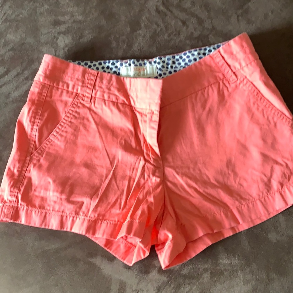 J Crew Coral Broken-in chino shorts. Womens size 4